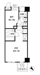 都営大江戸線 六本木駅 徒歩7分の賃貸マンション 1階1LDKの間取り
