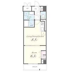 都営新宿線 神保町駅 徒歩5分の賃貸マンション 10階1LDKの間取り