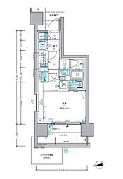 東京メトロ丸ノ内線 新宿御苑前駅 徒歩4分の賃貸マンション 4階ワンルームの間取り