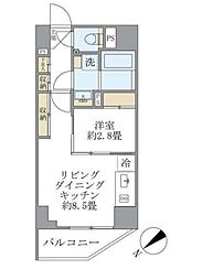 東京メトロ南北線 溜池山王駅 徒歩5分の賃貸マンション 2階1LDKの間取り