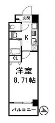 東京メトロ有楽町線 江戸川橋駅 徒歩3分の賃貸マンション 3階1Kの間取り