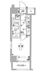 東京メトロ南北線 後楽園駅 徒歩11分の賃貸マンション 8階1Kの間取り