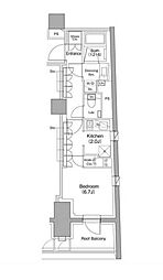 東京メトロ南北線 後楽園駅 徒歩8分の賃貸マンション 5階1Kの間取り