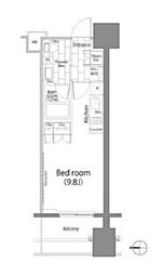 東京メトロ有楽町線 麹町駅 徒歩2分の賃貸マンション 13階ワンルームの間取り