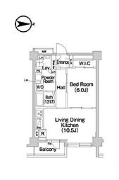 都営大江戸線 牛込柳町駅 徒歩5分の賃貸マンション 1階1LDKの間取り