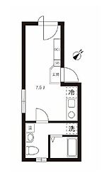 東京メトロ南北線 本駒込駅 徒歩1分の賃貸マンション 3階ワンルームの間取り