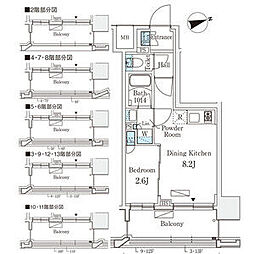 リビオメゾン御茶ノ水EAST 1LDKの間取図画像