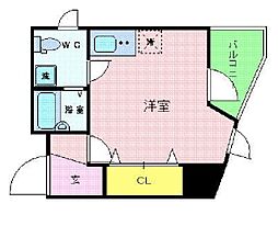 プリズムスクエア本駒込 ワンルームの間取図画像