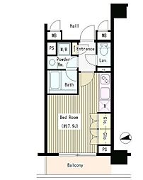 シティカレント大手町 ワンルームの間取図画像