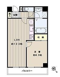 ヒルトップ小石川 1LDKの間取図画像
