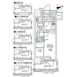 リビオメゾン御茶ノ水EAST 1DKの間取図画像