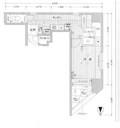 メインステージ東神田 1Kの間取図画像
