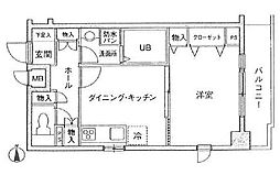 メゾン・ド・ヴィレ浅草橋 1DKの間取図画像