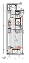 メインステージ千代田岩本町コモデ 1Kの間取図画像
