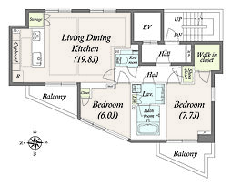 ロイヤルシーズン五反田プレミオ 2LDKの間取図画像