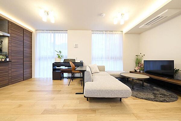 LD＆K部分にビルトインエアコン2台あり。3LDKへの間取り変更も可能なフレキシブルな設計。