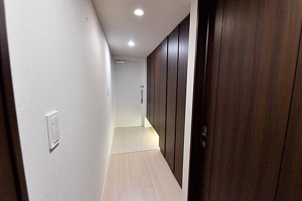 上質感漂う玄関。居住者の帰り、訪れる方を優しく迎える安らぎに満ちた生活空間を予感させる。健やかな暮らしを楽しめそう。