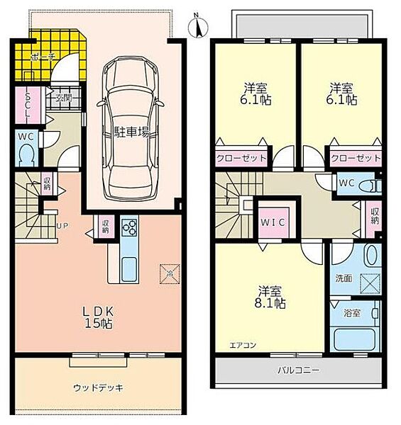 Gufo　Azzurro（グーフォアズーロ）八代本町 ｜兵庫県姫路市八代本町１丁目(賃貸アパート3LDK・2階・109.32㎡)の写真 その2