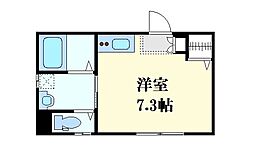 Fleur若菜町(フルール若菜町) ワンルームの間取図画像
