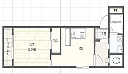 ドルミ西村 1DKの間取図画像