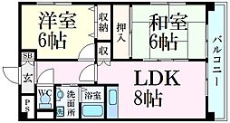 フレグランス大日 2LDKの間取図画像