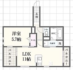 フォレスタ南条 1LDKの間取図画像