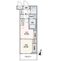 ハーモニーレジデンスコンフォートグランド 1DKの間取り