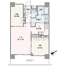 クリオ要町壱番館 2LDKの間取図画像