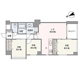 メセーヌ 3LDKの間取図画像