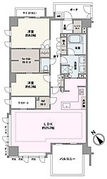 クリオ鵠沼海岸グランロワ 2LDKの間取図画像