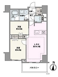 クリオ茅ヶ崎サザンマークス 2LDKの間取図画像