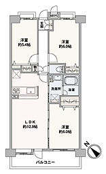 クリオ町田弐番館 3LDKの間取図画像