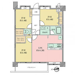 JGMヴェルデ唐の原駅前 3LDKの間取図画像