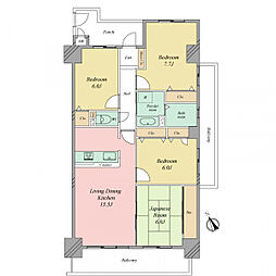 サーパス南福岡 4LDKの間取図画像