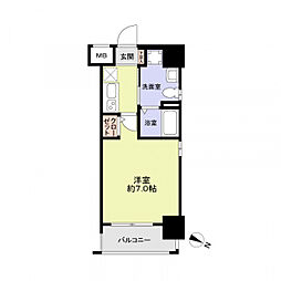 エンクレスト大手門 ワンルームの間取図画像