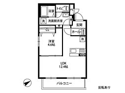 Solana C 1階1LDKの間取り