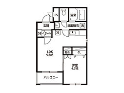 ラヴィアンローズ 3階1LDKの間取り