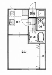 コーポプランタン 3階1DKの間取り