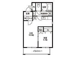 フェリーチェ 1LDKの間取図画像