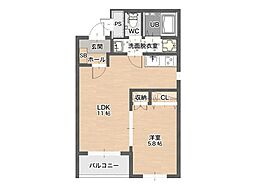 シャルムアイ 1LDKの間取図画像