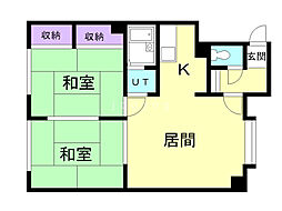 メゾン・ベルテ南の沢A 2LDKの間取図画像