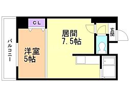 ミラバ澄川 6階1DKの間取り