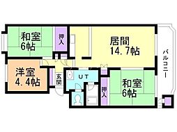 東急ドエル平岸台ビレジ弐号棟 5階3LDKの間取り