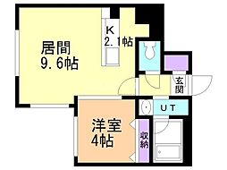 カレラ学園前 1LDKの間取図画像
