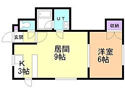 ファインコート羊ヶ丘 1階1LDKの間取り