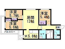 間取図画像 3LDK