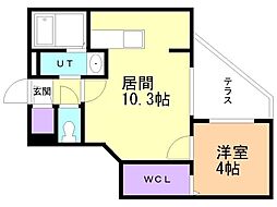 Ａｌｉｖｉｓ美園 1階1LDKの間取り