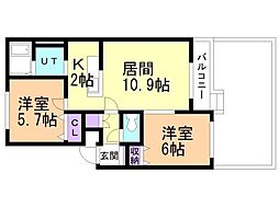 間取図画像 2LDK