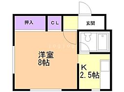 ツイン・ボックス・10 1Kの間取図画像
