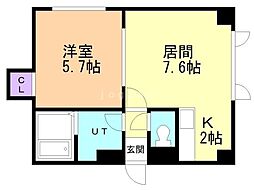 ＯＲＣＨＩＤ　Ｎ・Ｓ　（オーキッドエヌエス） 3階1LDKの間取り